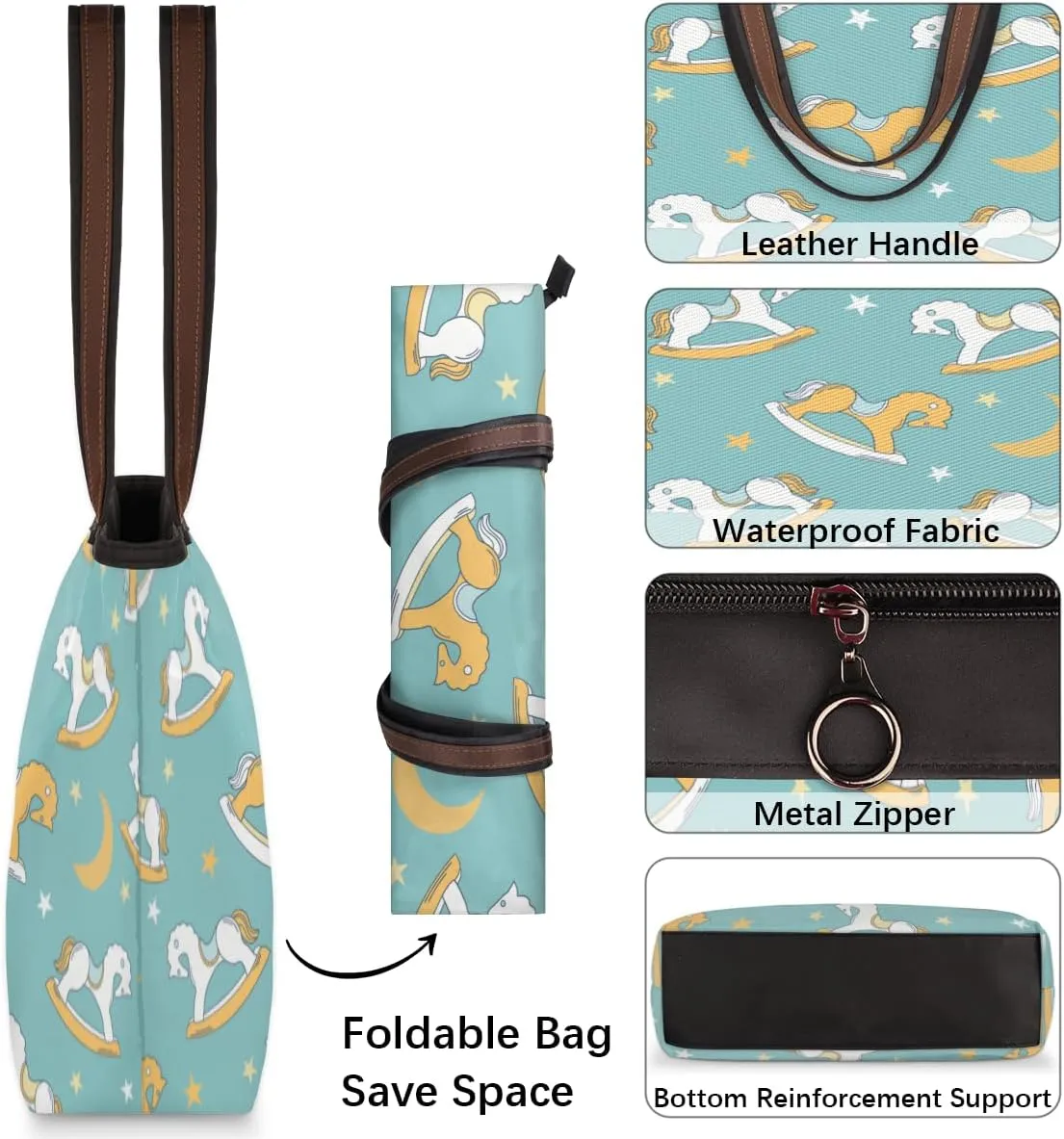 Tote Bag for Women with Zipper Large Capacity Top Handle Casual Shoulder Bag Handbag Reusable Shopping
