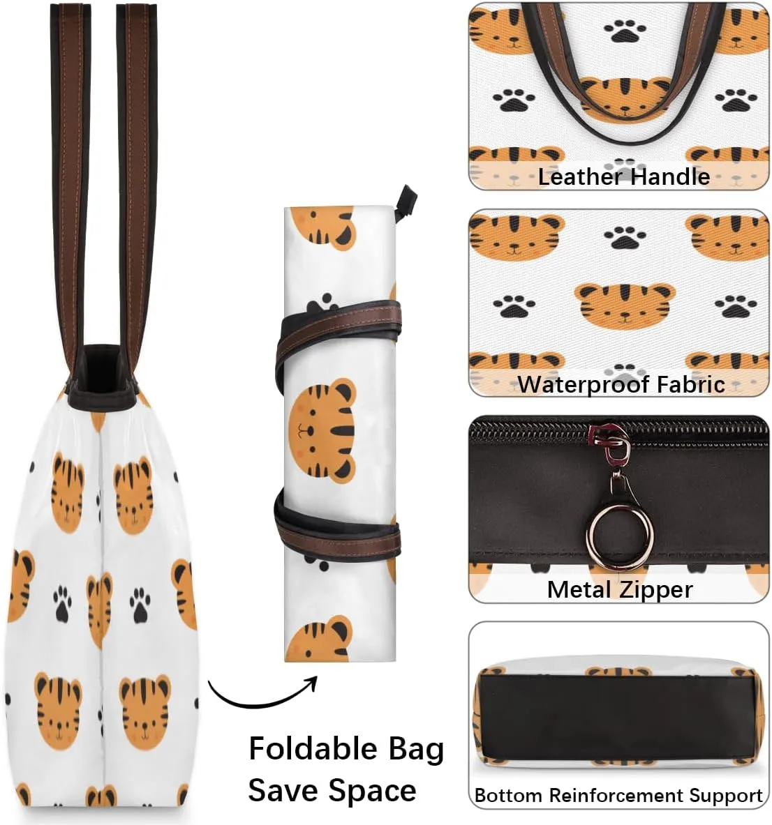Tote Bag for Women with Zipper Large Capacity Top Handle Casual Shoulder Bag Handbag Reusable Shopping