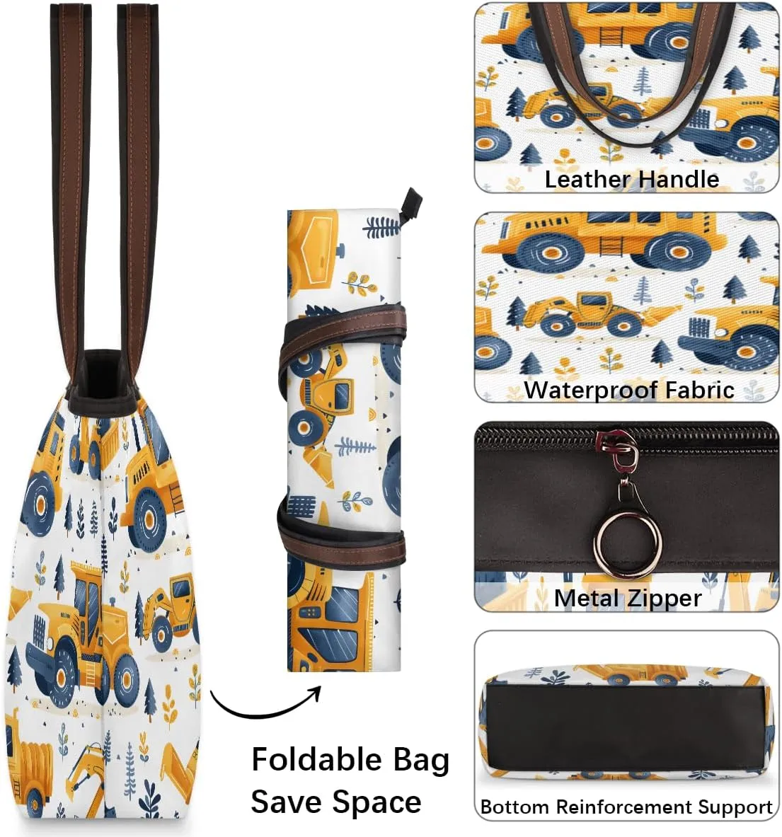 Tote Bag for Women with Zipper Large Capacity Top Handle Casual Shoulder Bag Handbag Reusable Shopping
