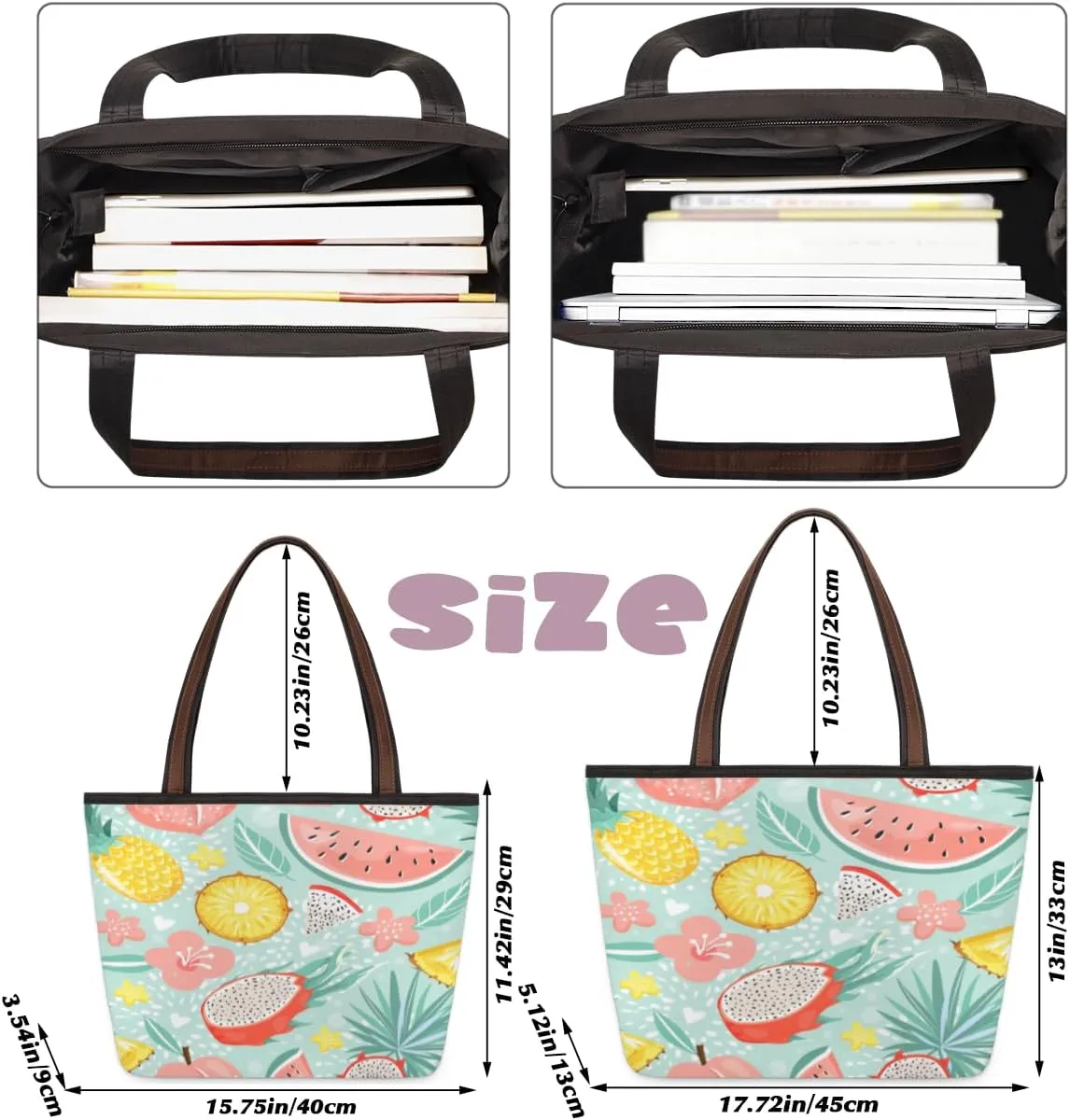 Tote Bag for Women with Zipper Large Capacity Top Handle Casual Shoulder Bag Handbag Reusable Shopping