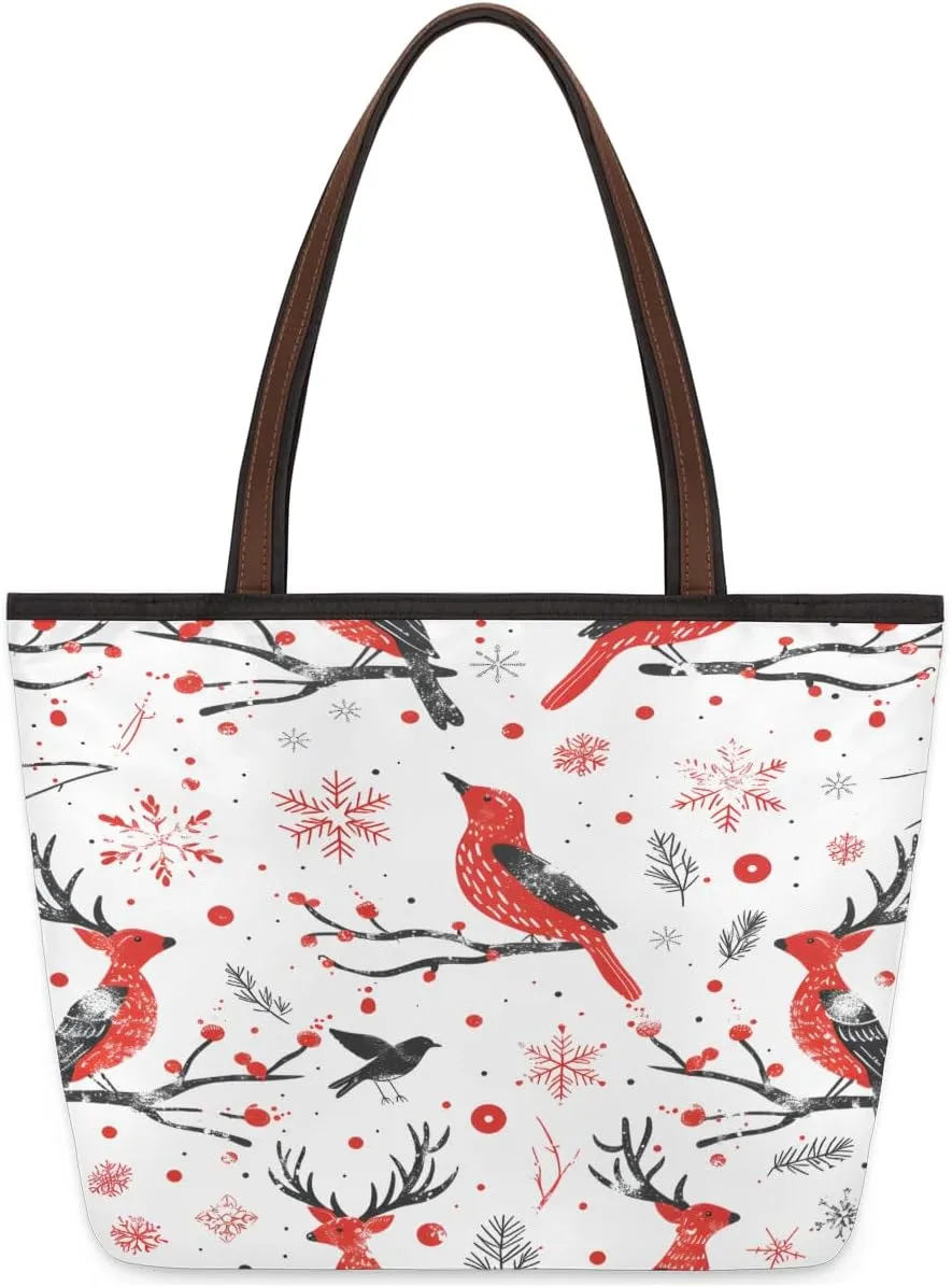 Tote Bag for Women with Zipper Large Capacity Top Handle Casual Shoulder Bag Handbag Reusable Shopping