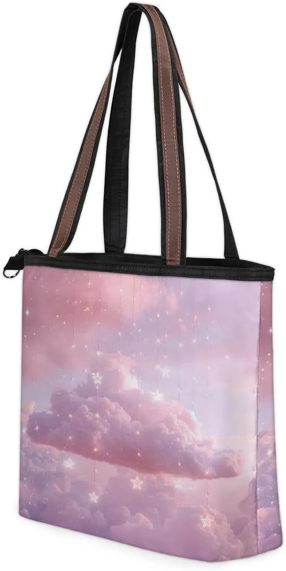 Tote Bag for Women with Zipper Large Capacity Top Handle Casual Shoulder Bag Handbag Reusable Shopping