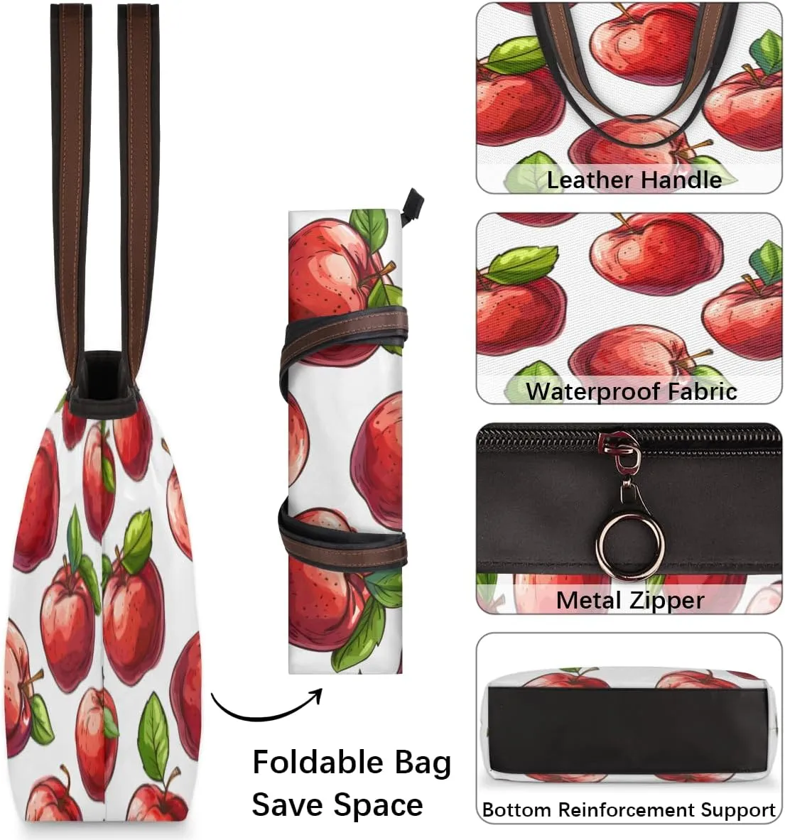 Tote Bag for Women with Zipper Large Capacity Top Handle Casual Shoulder Bag Handbag Reusable Shopping
