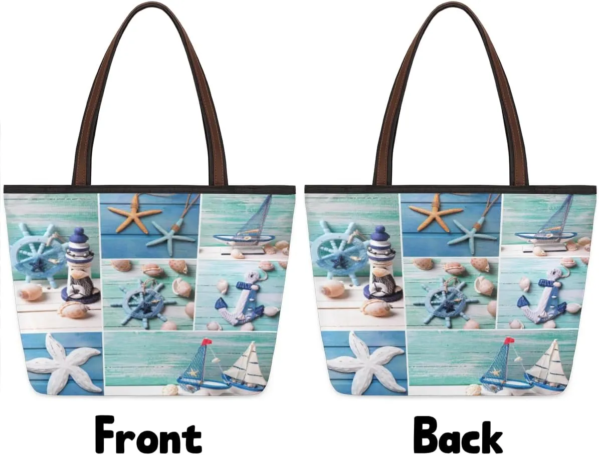 Tote Bag for Women with Zipper Large Capacity Top Handle Casual Shoulder Bag Handbag Reusable Shopping