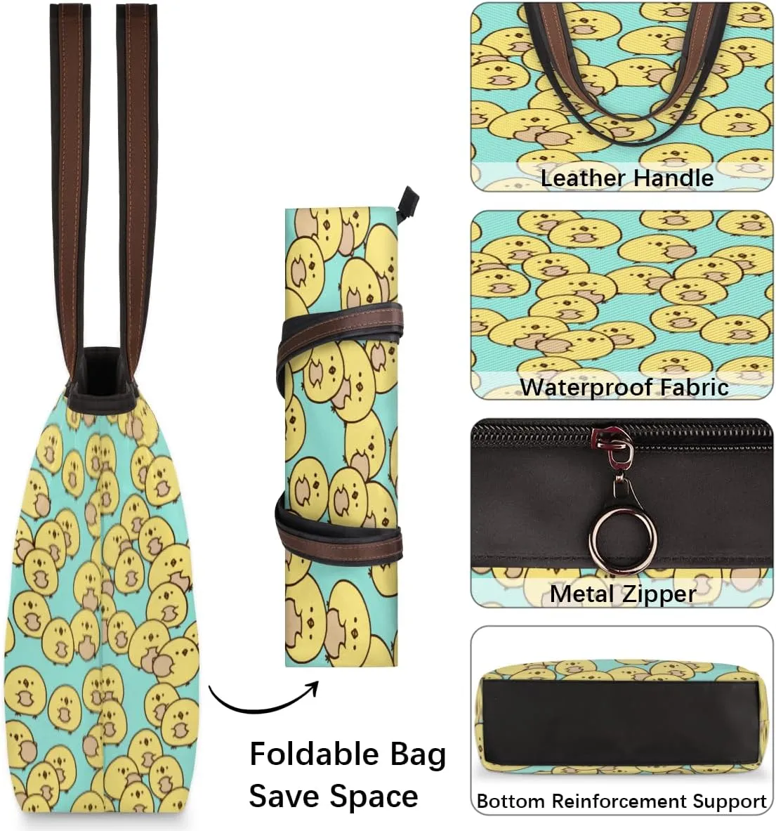 Tote Bag for Women with Zipper Large Capacity Top Handle Casual Shoulder Bag Handbag Reusable Shopping