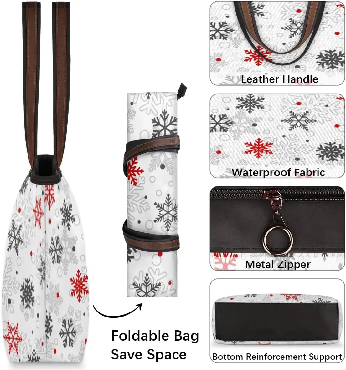 Tote Bag for Women with Zipper Large Capacity Top Handle Casual Shoulder Bag Handbag Reusable Shopping