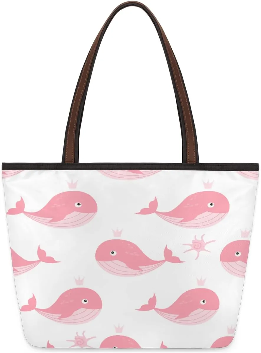 Tote Bag for Women with Zipper Large Capacity Top Handle Casual Shoulder Bag Handbag Reusable Shopping