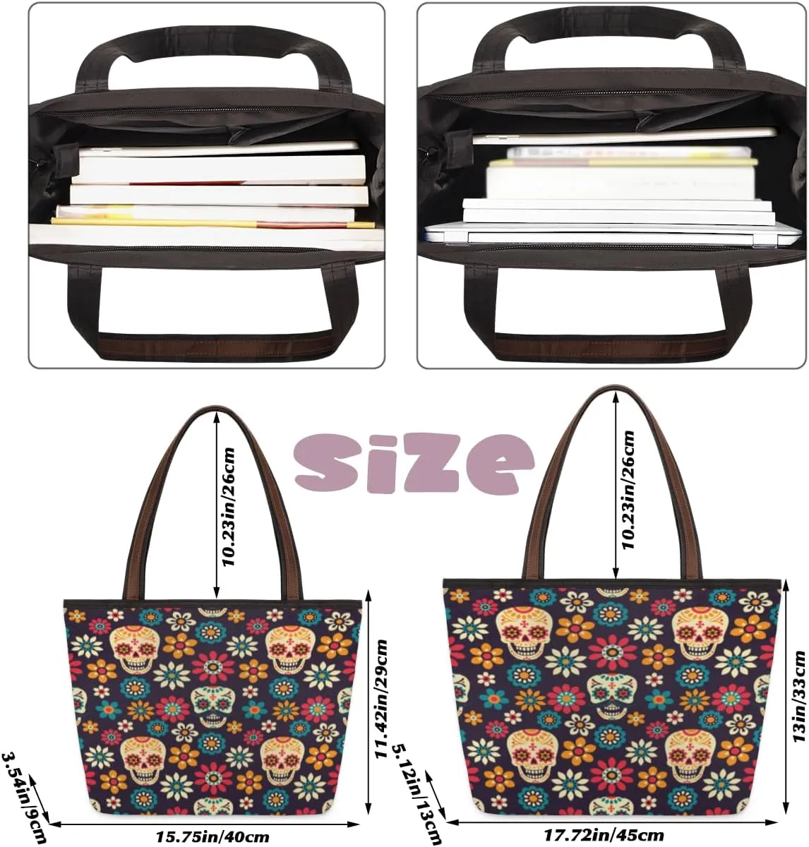 Tote Bag for Women with Zipper Large Capacity Top Handle Casual Shoulder Bag Handbag Reusable Shopping