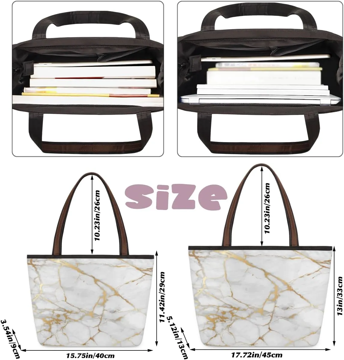 Tote Bag for Women with Zipper Large Capacity Top Handle Casual Shoulder Bag Handbag Reusable Shopping