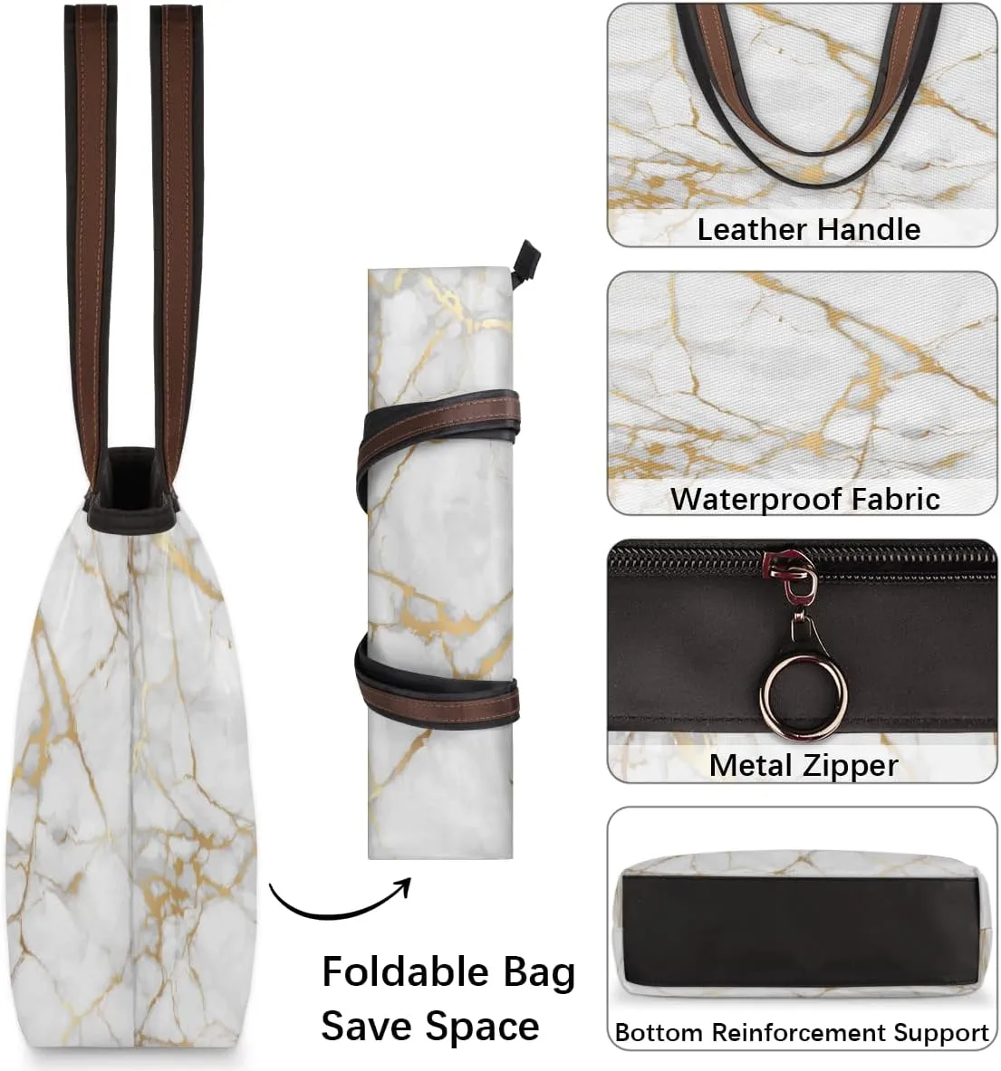 Tote Bag for Women with Zipper Large Capacity Top Handle Casual Shoulder Bag Handbag Reusable Shopping