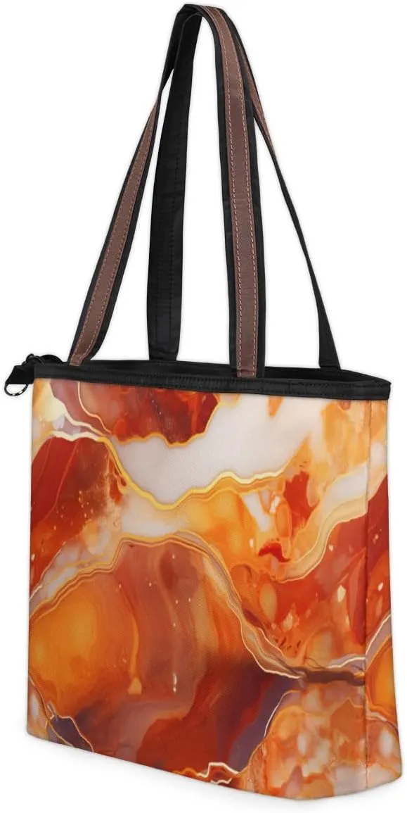 Tote Bag for Women with Zipper Large Capacity Top Handle Casual Shoulder Bag Handbag Reusable Shopping