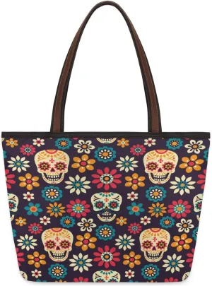 Tote Bag for Women with Zipper Large Capacity Top Handle Casual Shoulder Bag Handbag Reusable Shopping