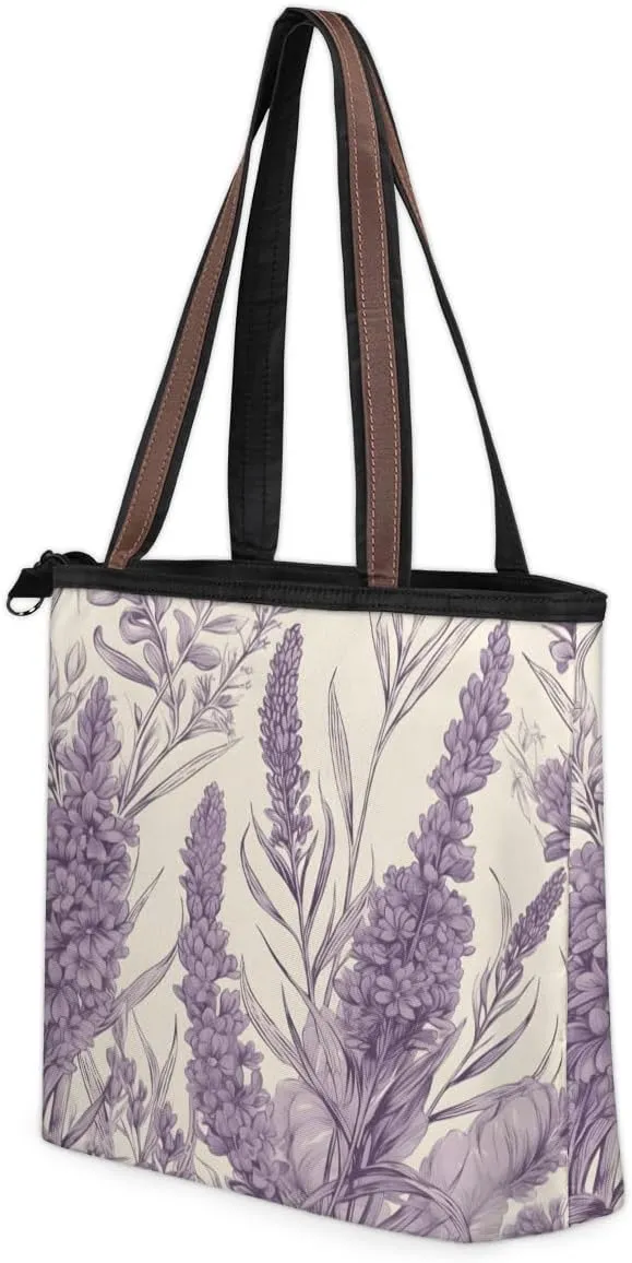 Tote Bag for Women with Zipper Large Capacity Top Handle Casual Shoulder Bag Handbag Reusable Shopping