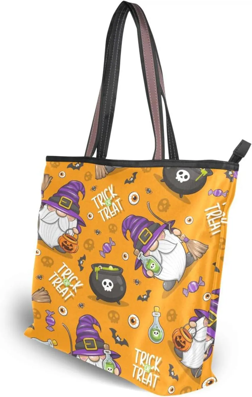 Tote Bag for Women with Zipper,Polyester Tote Purse Holiday Tote Bag Work Handbag Women Gift