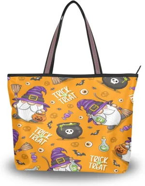 Tote Bag for Women with Zipper,Polyester Tote Purse Holiday Tote Bag Work Handbag Women Gift