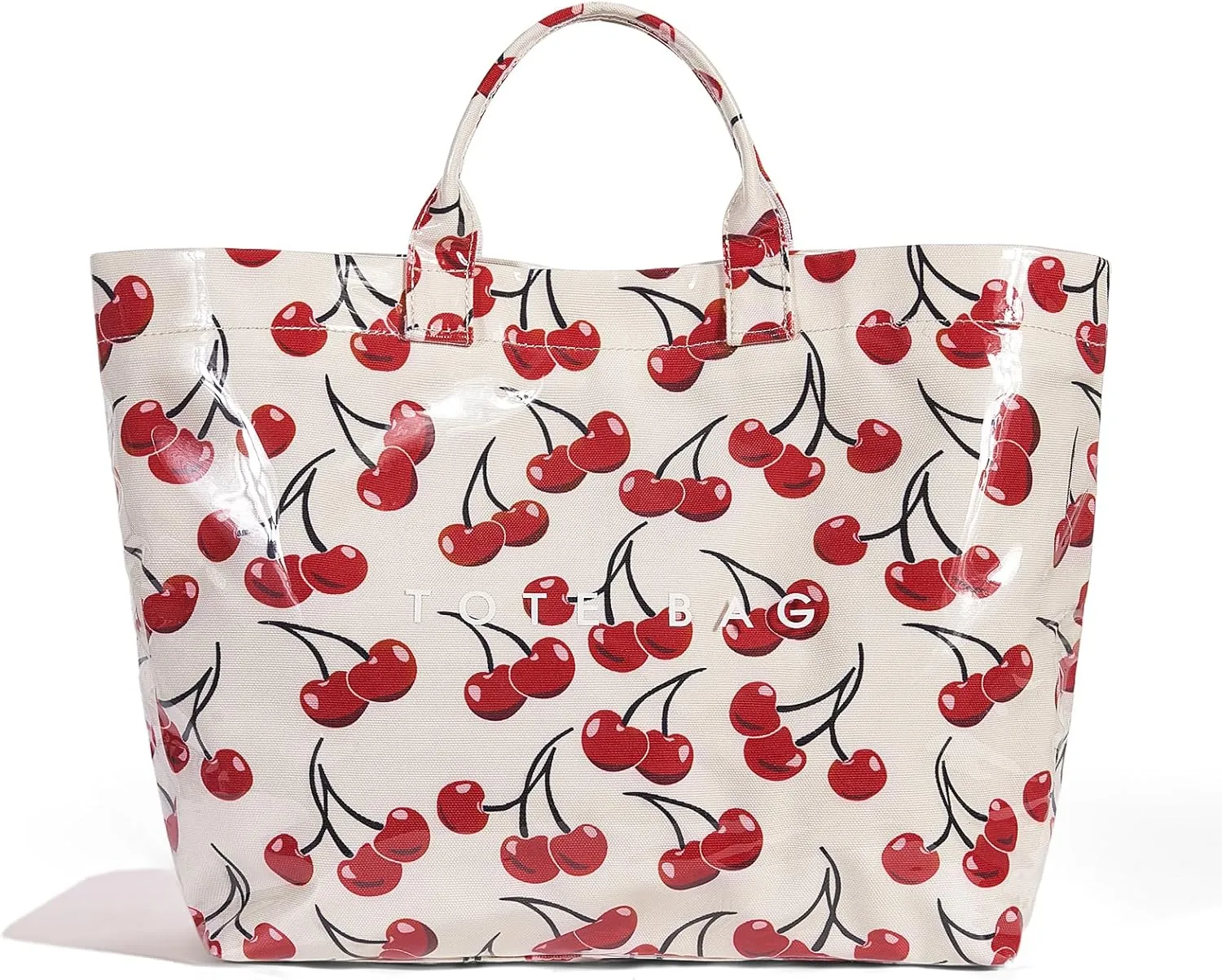 Tote Bag for Women,Large Work Tote Bag Clear Plastic Handbag PVC Letter Printed Bag Kraft Paper Hobo Bag with Handle