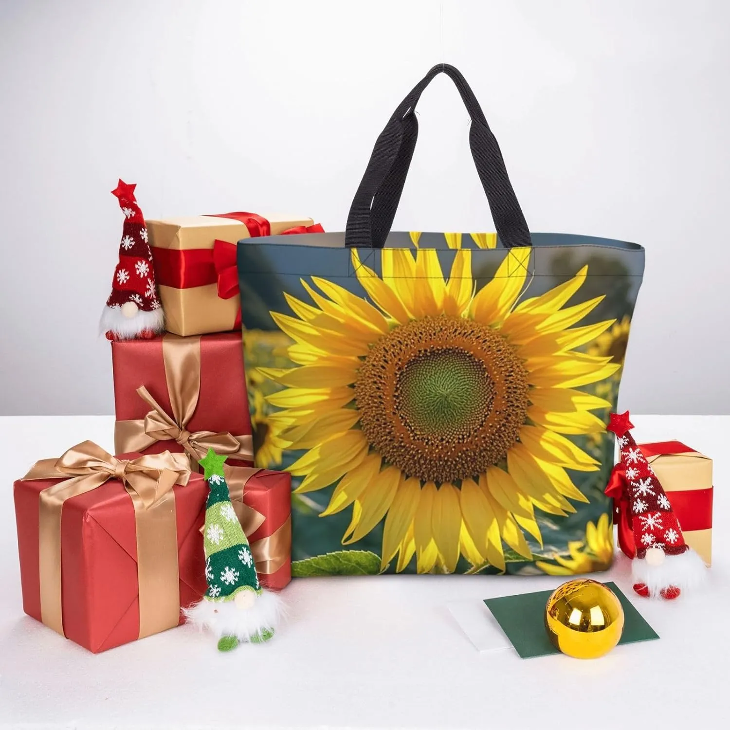 Tote Bag Large Capacity Grocery Bag With Zipper Tractor farm Shopping Bag Shoulder Bag for Women