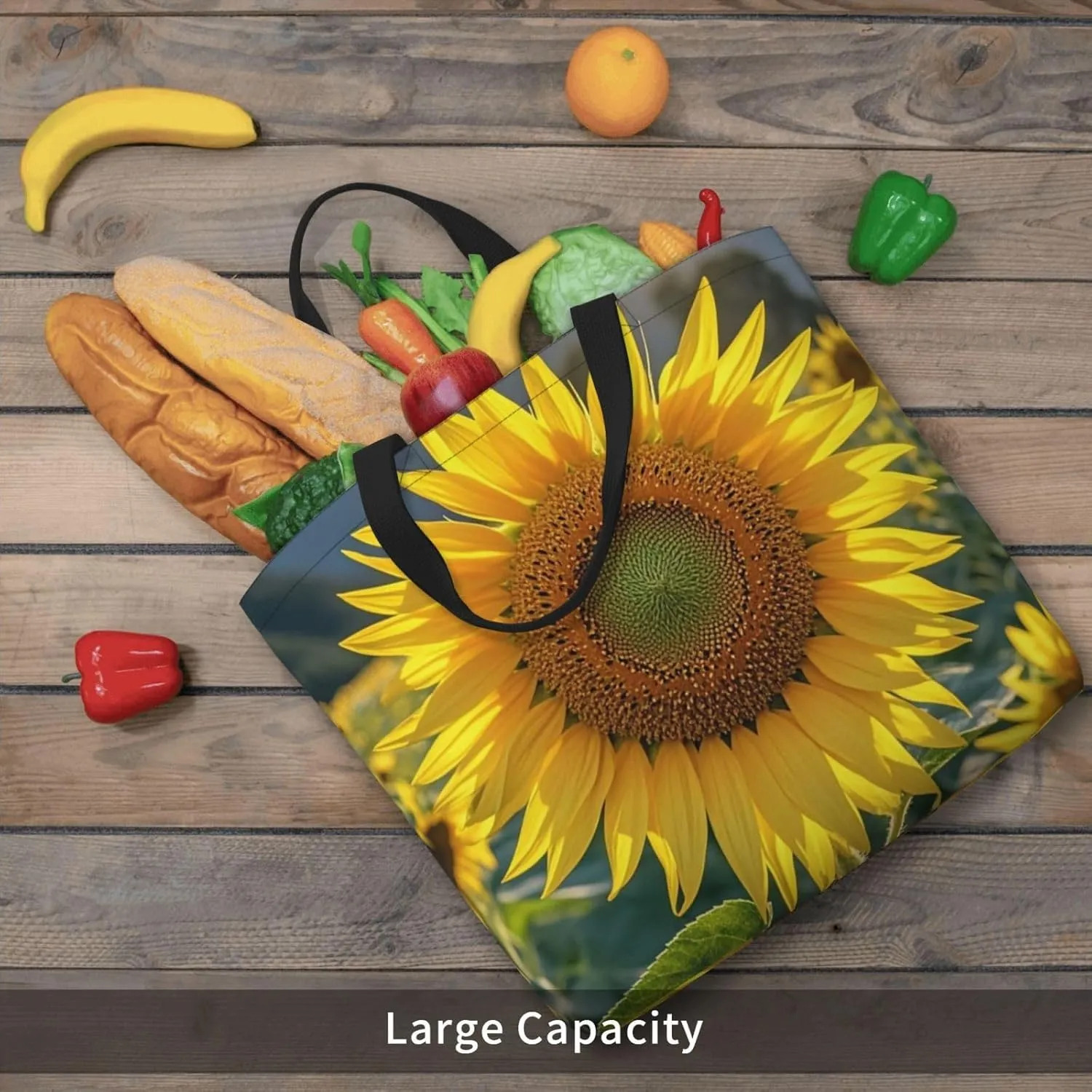 Tote Bag Large Capacity Grocery Bag With Zipper Tractor farm Shopping Bag Shoulder Bag for Women