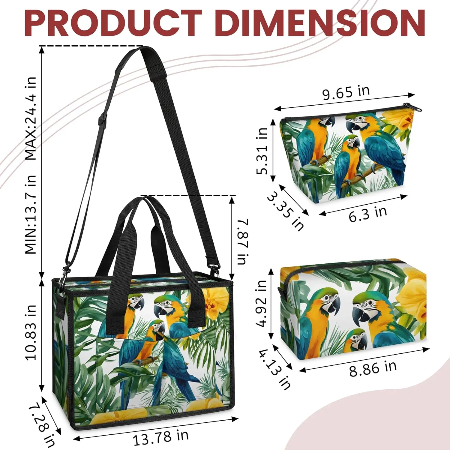 Tote Satchel Bag Set 3PCS for Women,Travel Shoulder Bag Handbag and Wallet Daily Use01