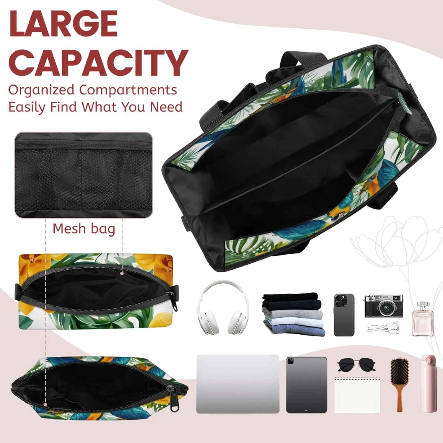 Tote Satchel Bag Set 3PCS for Women,Travel Shoulder Bag Handbag and Wallet Daily Use01