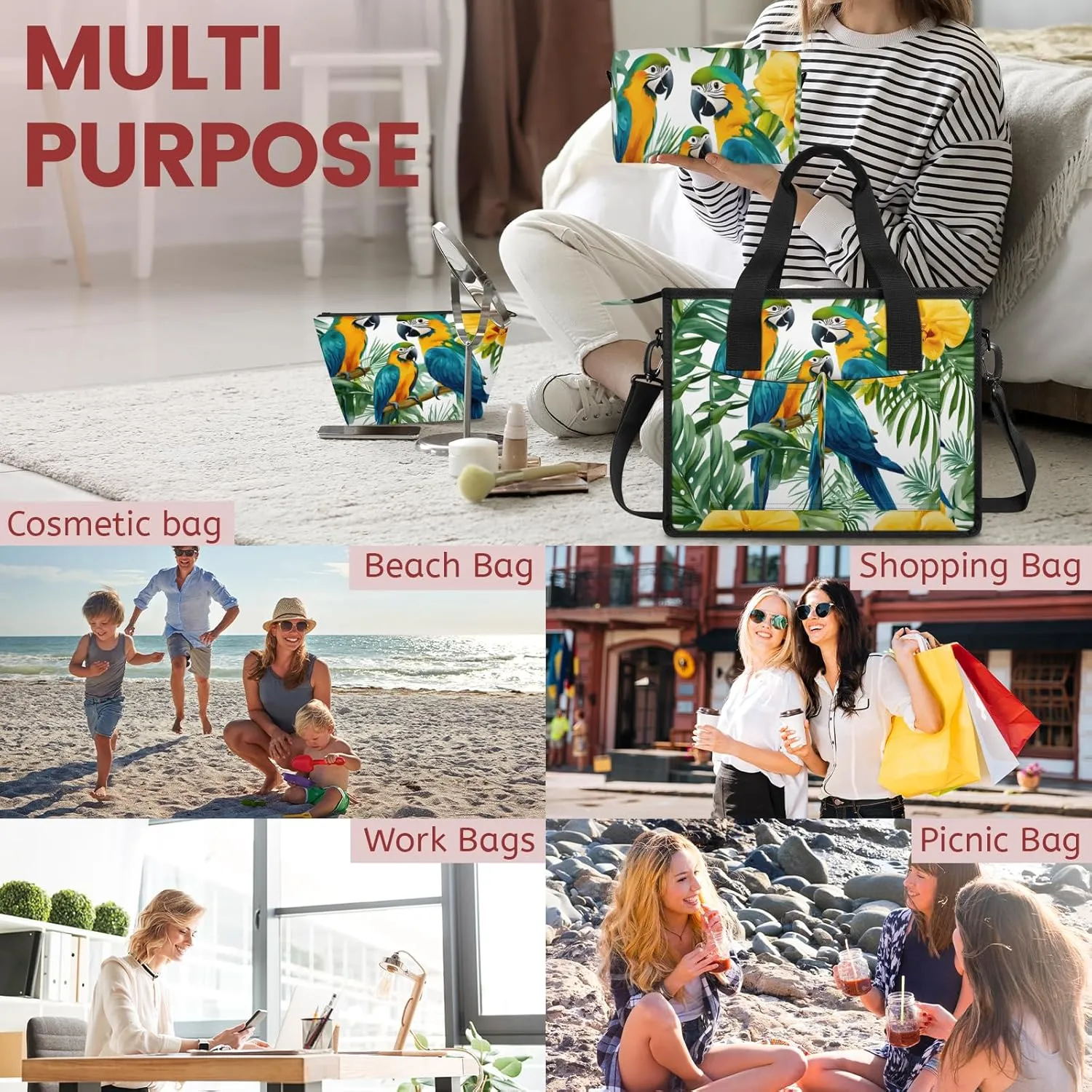 Tote Satchel Bag Set 3PCS for Women,Travel Shoulder Bag Handbag and Wallet Daily Use01