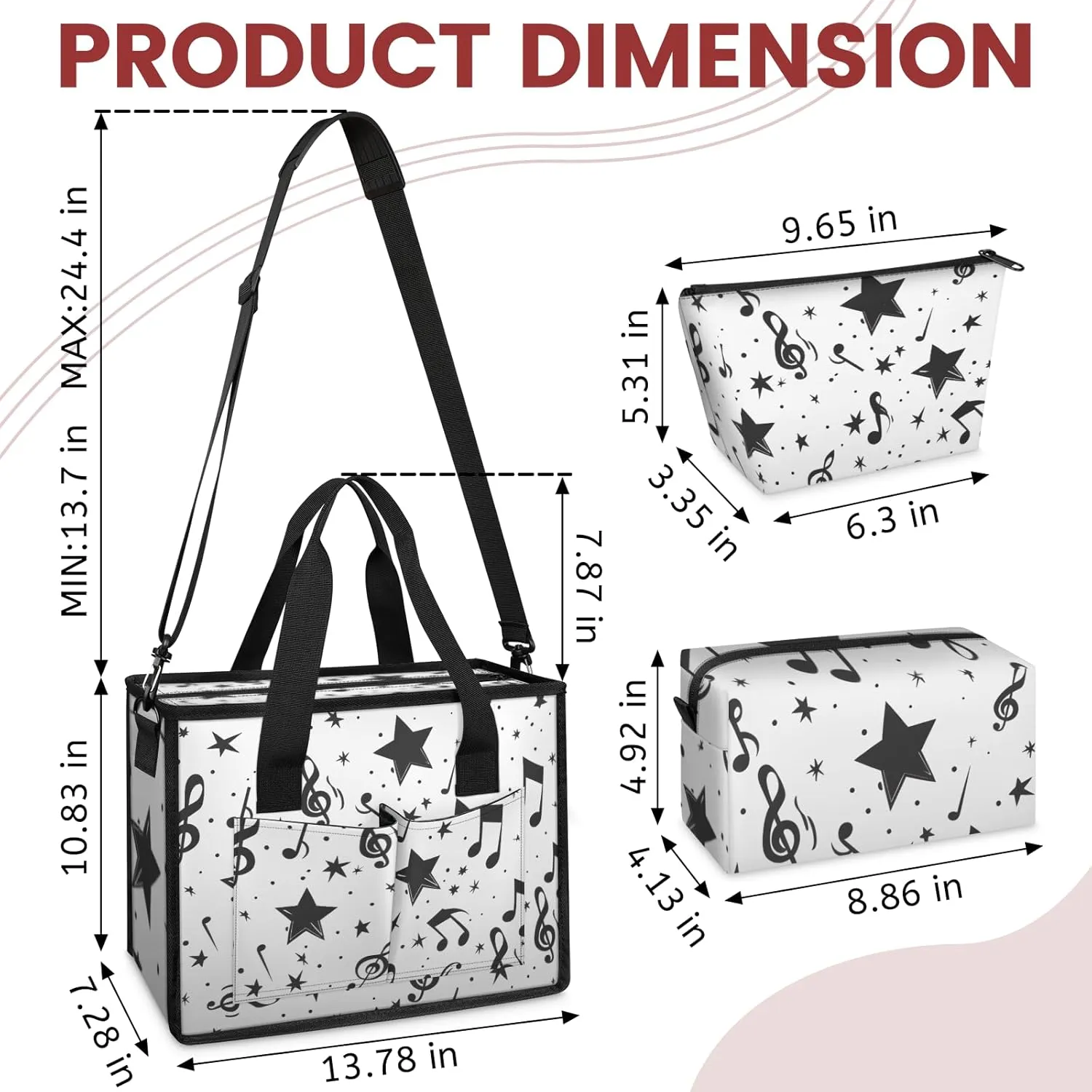 Tote Satchel Bag Set 3PCS for Women,Travel Shoulder Bag Handbag and Wallet Daily Use04