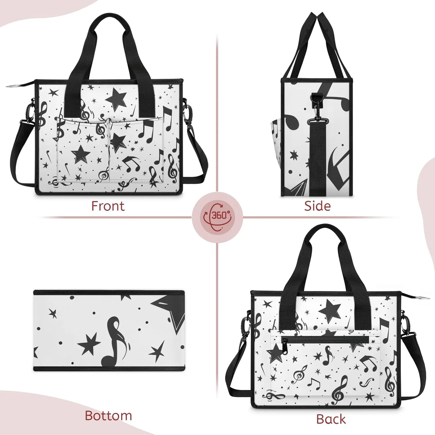 Tote Satchel Bag Set 3PCS for Women,Travel Shoulder Bag Handbag and Wallet Daily Use04