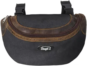 Tough 1 Canvas Pommel Bag Leather Accents Black