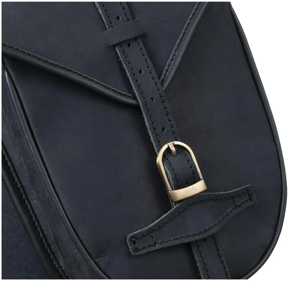 Tough 1 Soft Leather Horn Bag Black