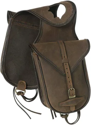 Tough 1 Soft Leather Trail Riding Saddle Horn Bag Brown