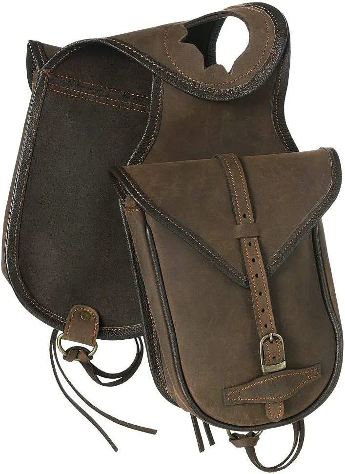Tough 1 Soft Leather Trail Riding Saddle Horn Bag Brown