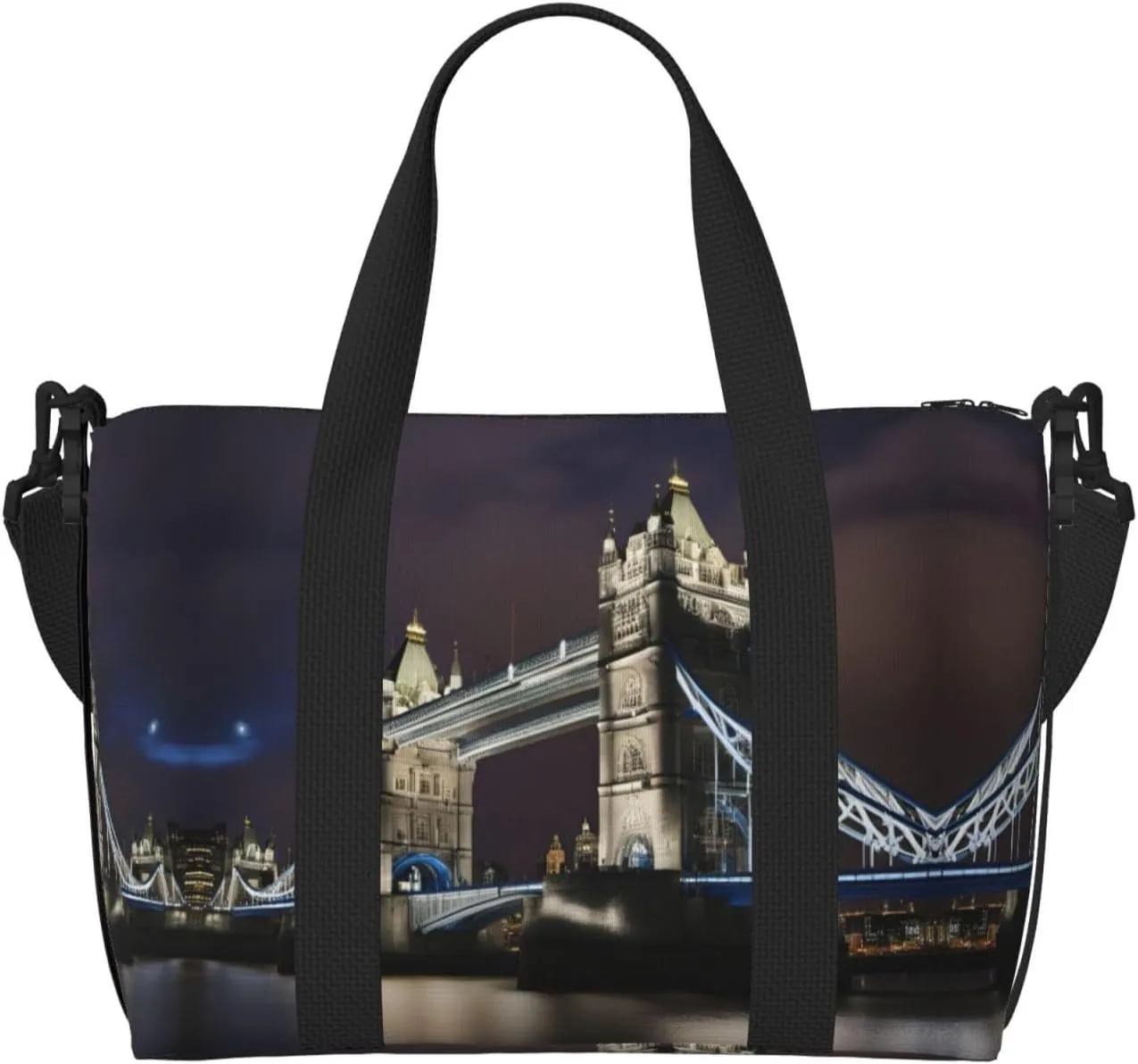 Tower Bridge In London Travel Duffel Bag Carry On Tote Bags For Men,Weekender Overnight Bag,Sports Tote Gym Bag
