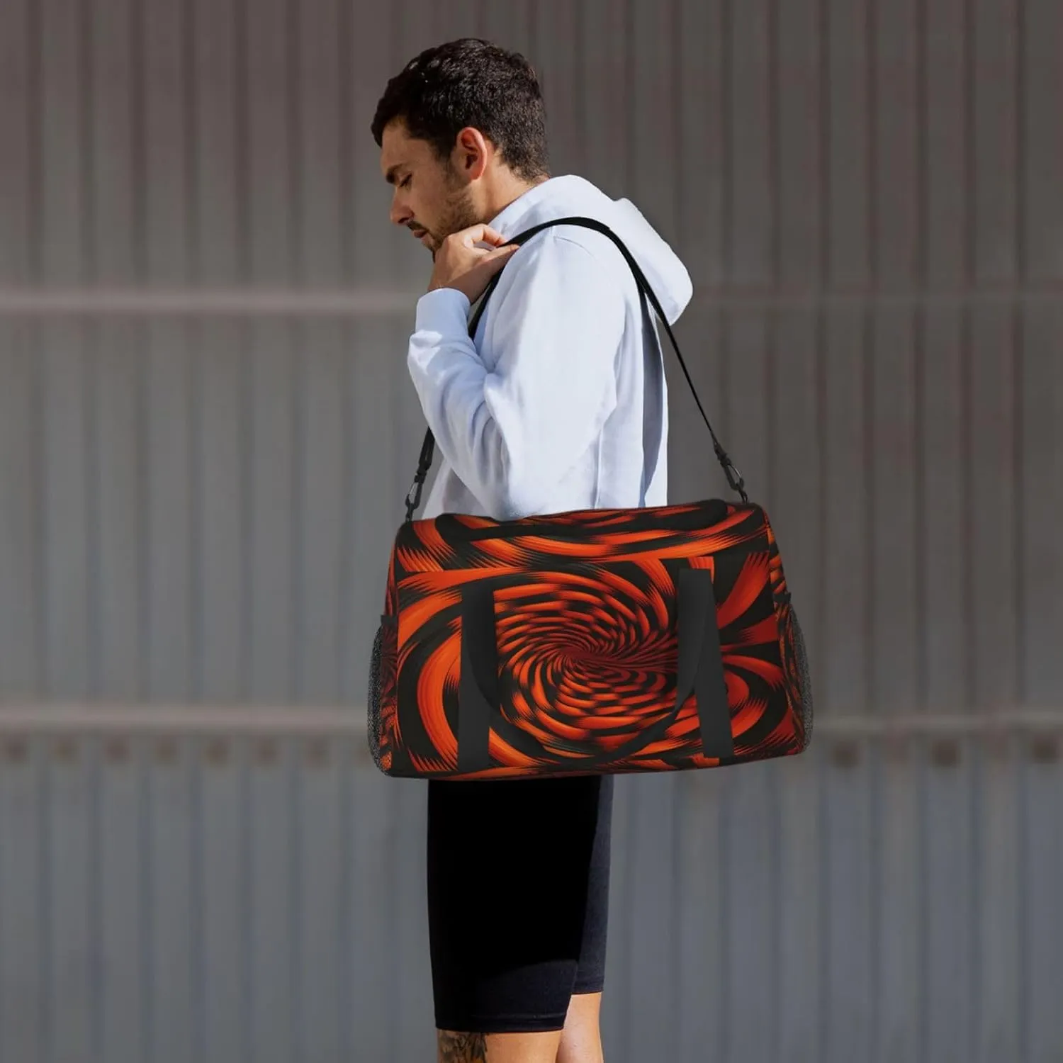 Travel Duffel Bag For Men Women, 3d Magic Swirl Pattern Carry On Sport Gym Bag With Shoulder Strap Lightweight Waterproof Weekender Bag Overnight Bag