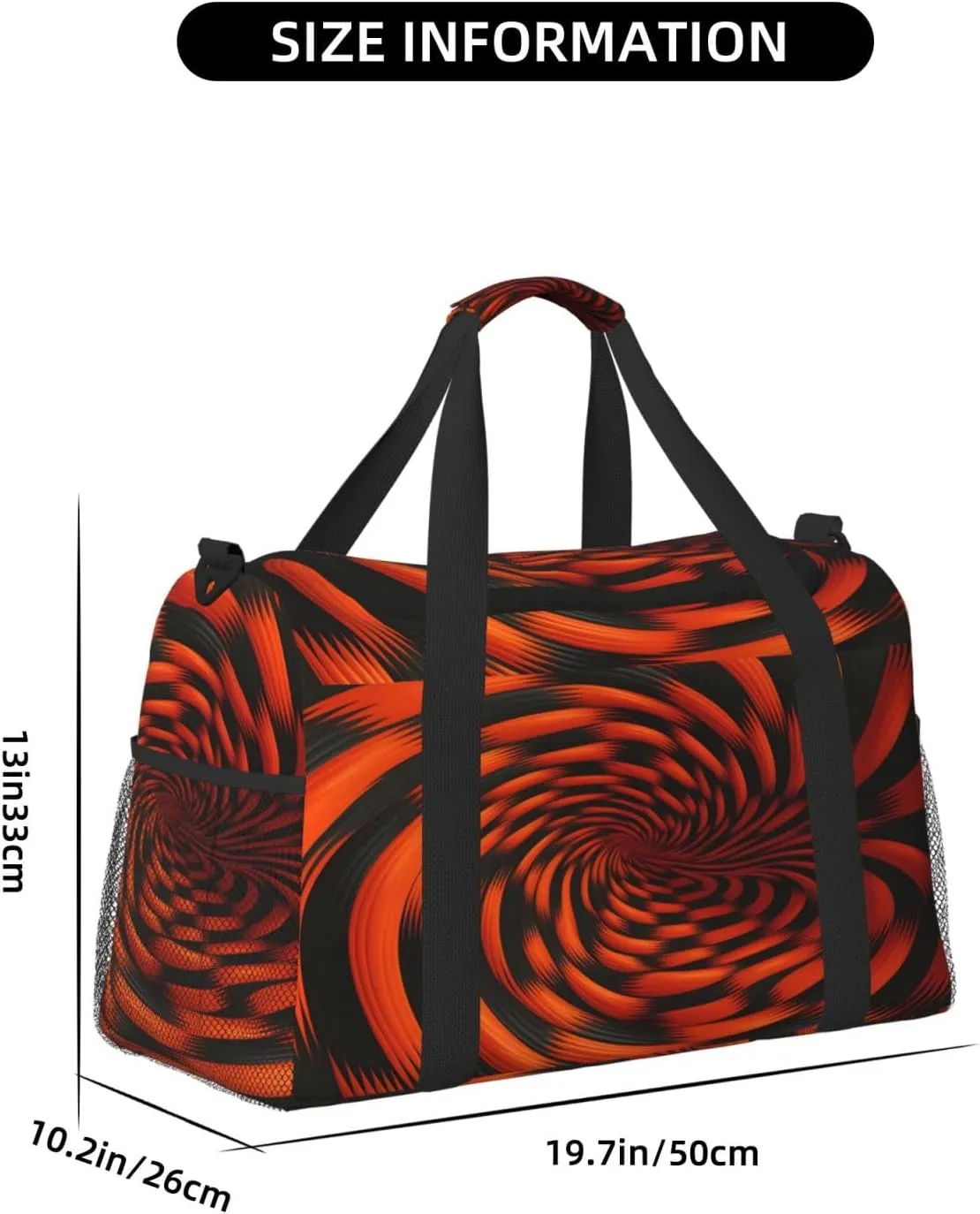 Travel Duffel Bag For Men Women, 3d Magic Swirl Pattern Carry On Sport Gym Bag With Shoulder Strap Lightweight Waterproof Weekender Bag Overnight Bag