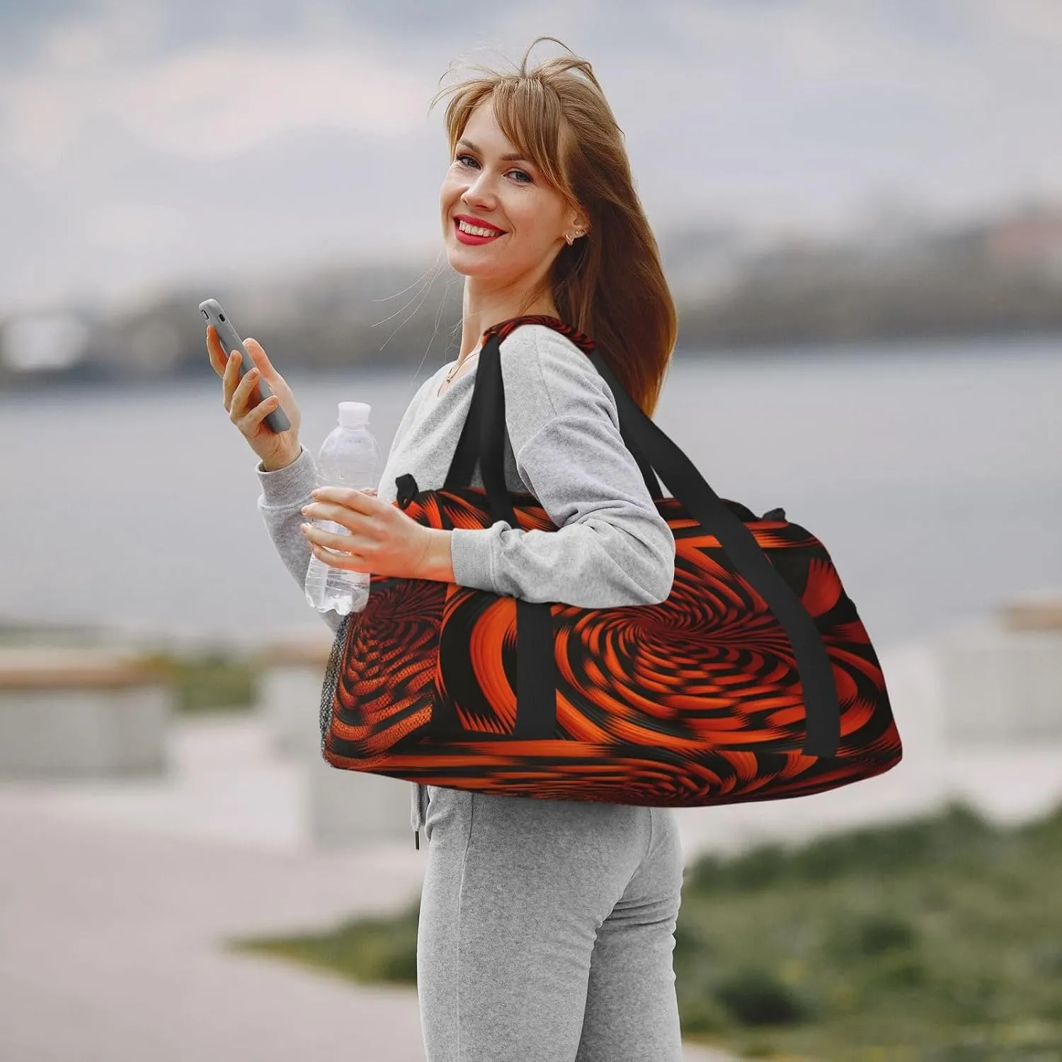Travel Duffel Bag For Men Women, 3d Magic Swirl Pattern Carry On Sport Gym Bag With Shoulder Strap Lightweight Waterproof Weekender Bag Overnight Bag