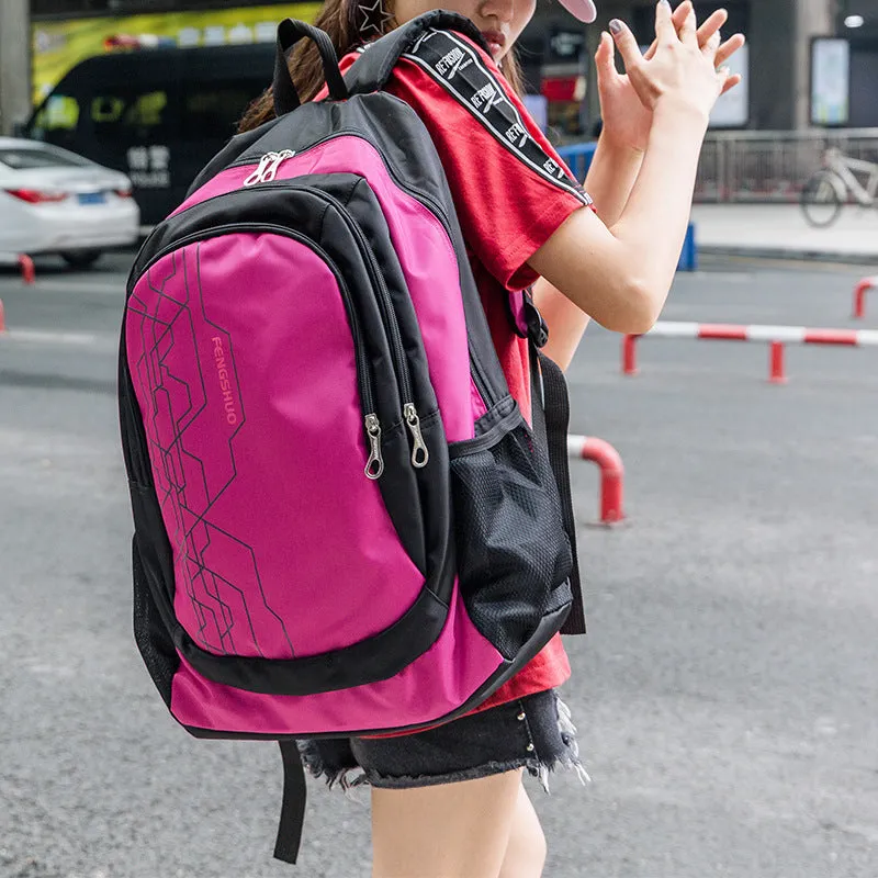 Trendy Cool Street Shooting Couple Fashion Color Backpacks