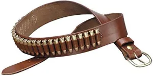 TRIPLE K 10020 100 Heavy Saddle Leather Pistol Cartridge Belt, Walnut Oil, Plain Finish