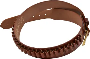 TRIPLE K 10026 100 Heavy Saddle Leather Pistol Cartridge Belt, Walnut Oil, Plain Finish