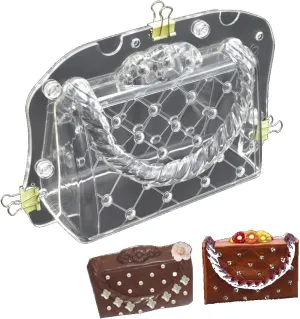 TUKE Chocolate Molds, 3D Handbag Clutch Bags Fondant Mold for Cake Decorating, Candy, Soap, Polymer Clay
