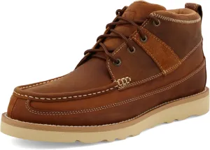 Twisted X Men's 4" Wedge Sole Boot, Round Toe, Oiled Saddle, 7.5 M