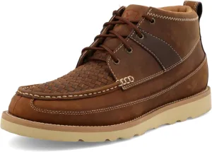 Twisted X Men's 4" Wedge Sole Boot, Round Toe, Woven Saddle & Oiled Saddle, 11.5 M