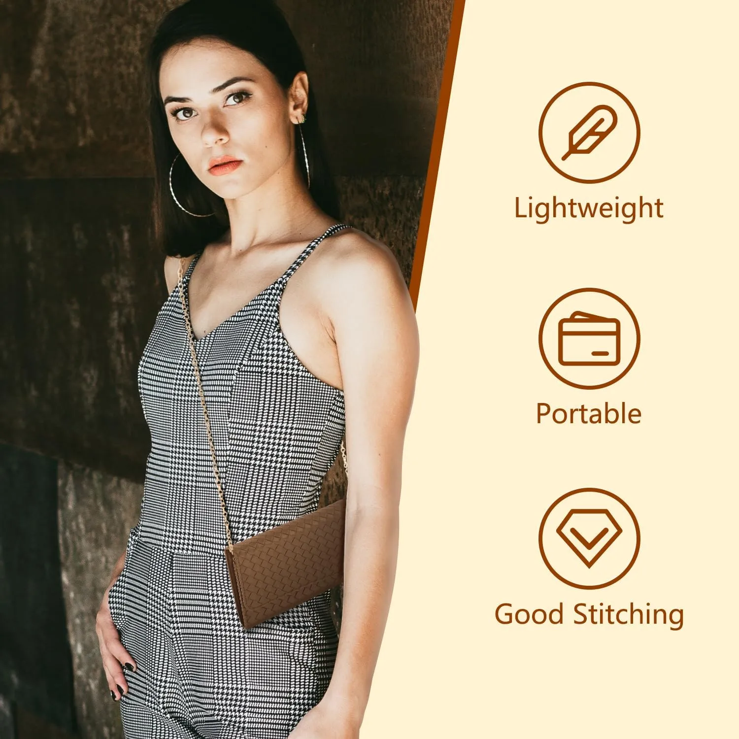 U U Crossbody Bags for Women, Handbags Cell Phone Wallet Small Purse with Credit Card Slots and Removebale Chain