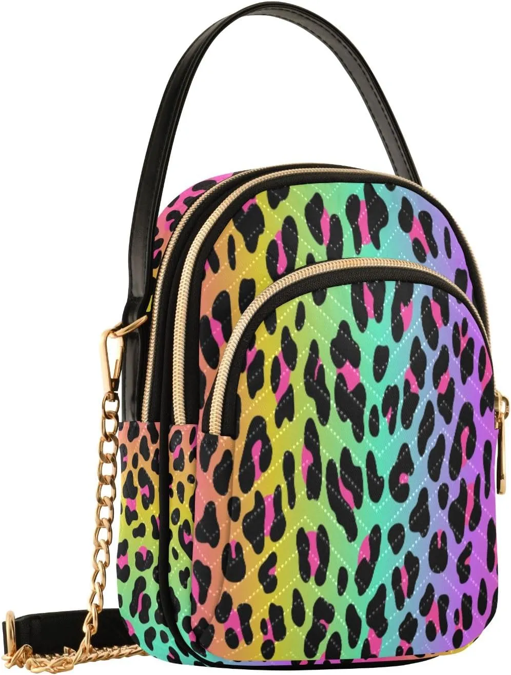 Unicorn Background with Rainbow Crossbody Handbags for Women Casual Leather Shoulder Phone Purse