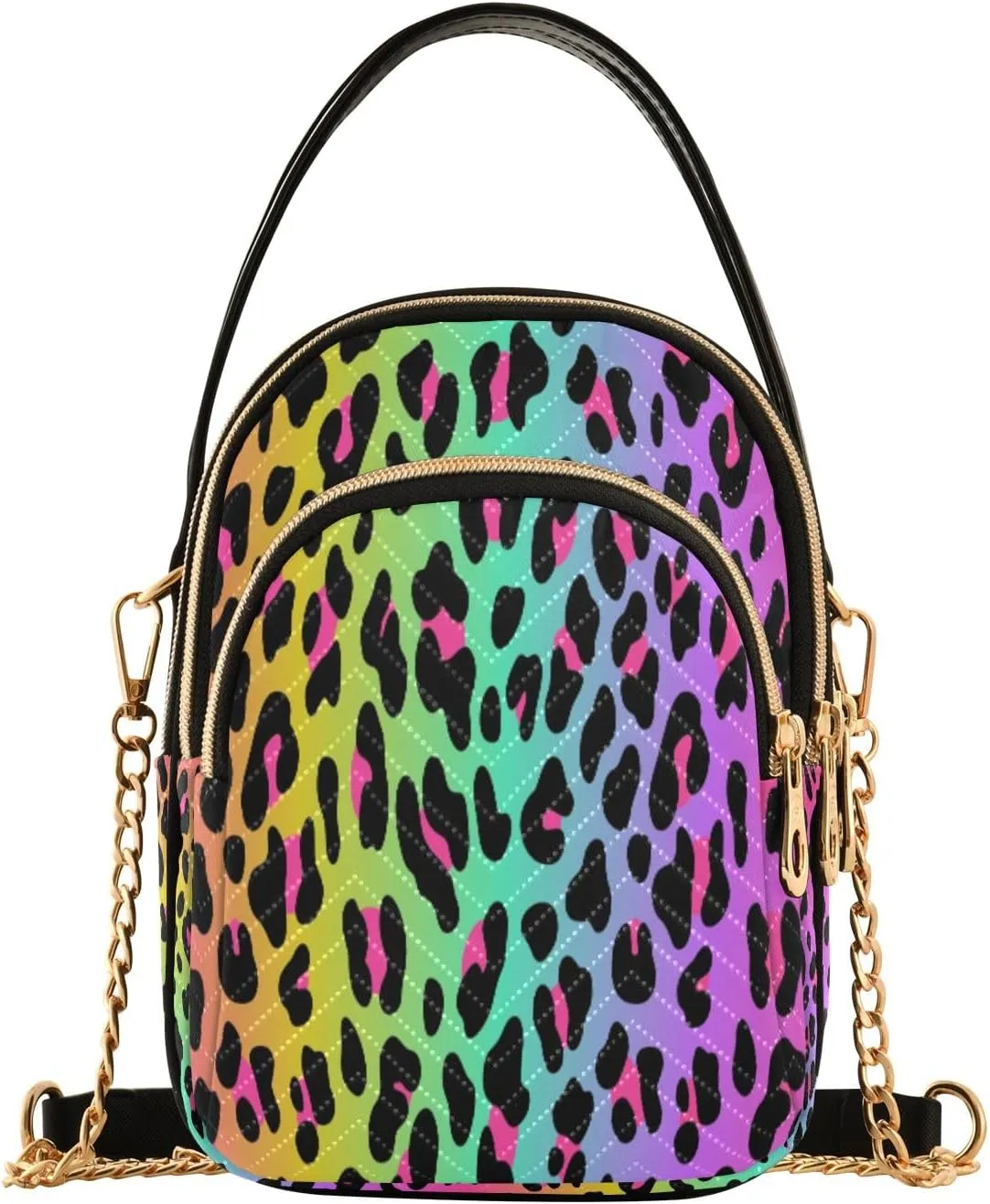 Unicorn Background with Rainbow Crossbody Handbags for Women Casual Leather Shoulder Phone Purse