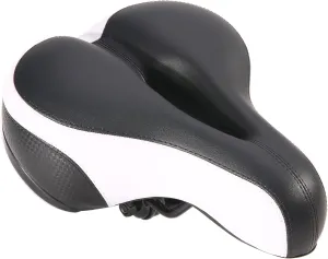 UNISTRENGH Comfortable Bike Seat for Men and Women - Oversize Bicycle Saddle with Safety Reflective Tape Soft Cushion Fit for Mountain Bike, Road Bicycle, Hybrid, Cruiser and Stationary Exercise Bike