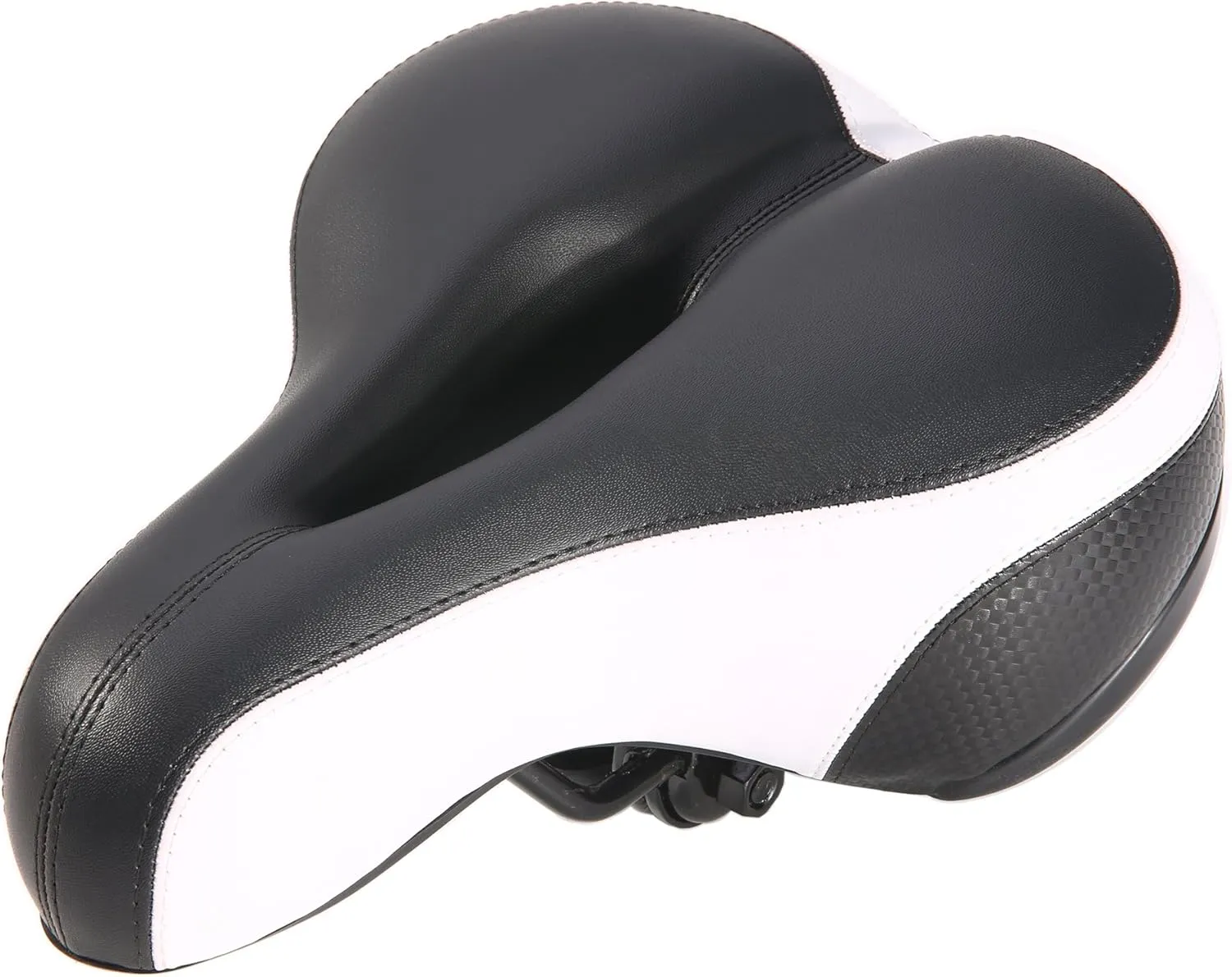 UNISTRENGH Comfortable Bike Seat for Men and Women - Oversize Bicycle Saddle with Safety Reflective Tape Soft Cushion Fit for Mountain Bike, Road Bicycle, Hybrid, Cruiser and Stationary Exercise Bike
