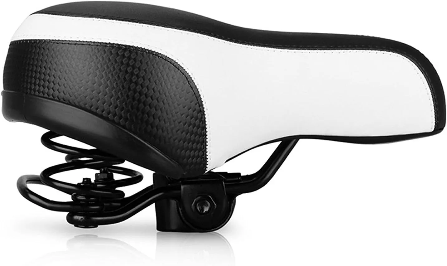 UNISTRENGH Comfortable Bike Seat for Men and Women - Oversize Bicycle Saddle with Safety Reflective Tape Soft Cushion Fit for Mountain Bike, Road Bicycle, Hybrid, Cruiser and Stationary Exercise Bike