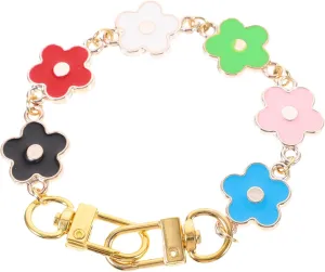 Uonlytech 3-Piece Bag Chain Extender Purse Extender Chain for Women's Handbags Crossbody Bag Decorative Flower Design