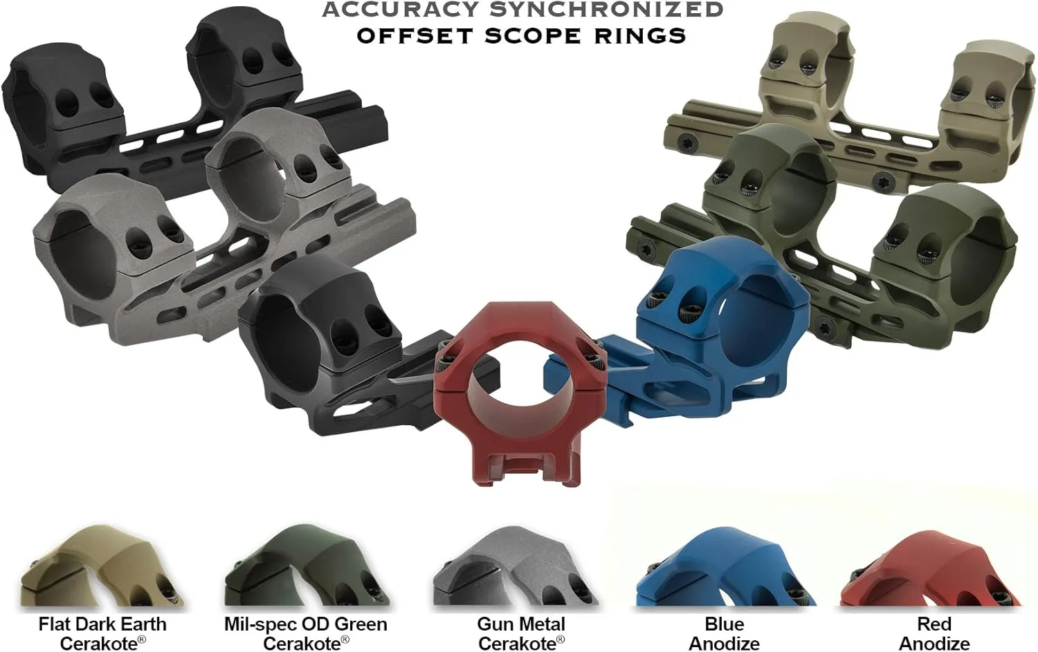 UTGUTG ACCU-SYNC™ 1" Med. Profile 50mm Offset Pic. Rings,