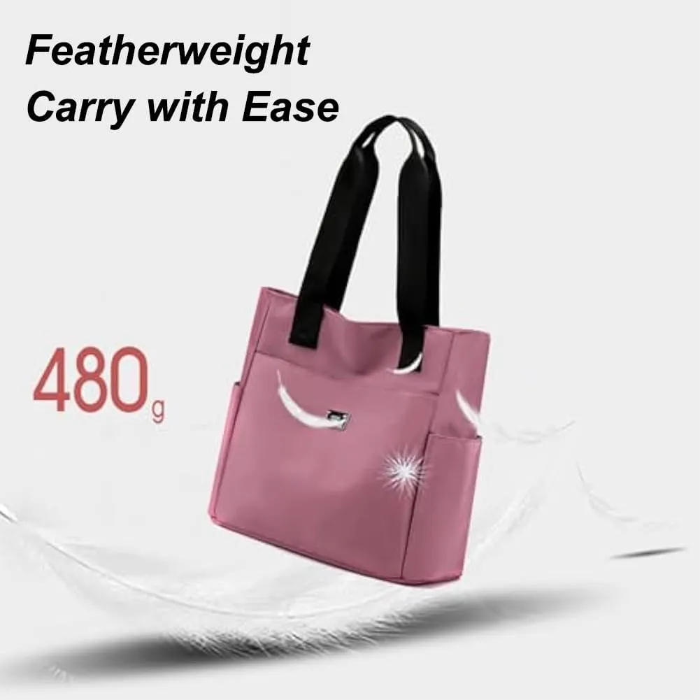 Utrum Large Capacity Water Repellent Multi Pocket Nylon Shoulder Bag, Waterproof Tote Bags for Women, Large Handbags Purses